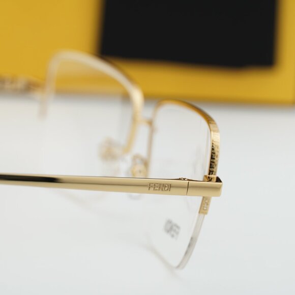 Fendi FE50107F 030 Square Eyeglasses - Gold 53mm main image 9